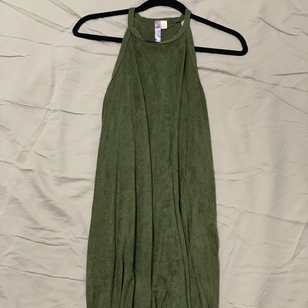 Olive velvet dress